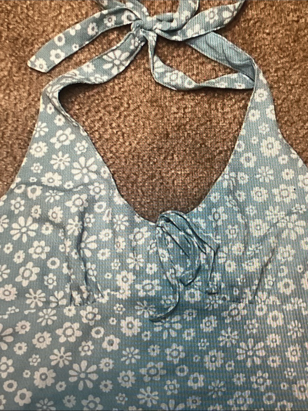 Hollister Light Blue Floral Halter Crop Top